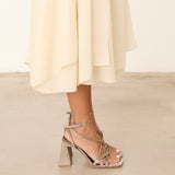 MIM Sandalia de tacón JAN GRIS SATIN