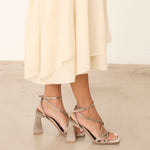 MIM Sandalia de tacón JAN GRIS SATIN