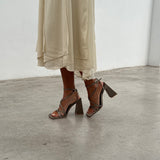 MIM Sandalia de tacón JAN GRIS SATIN