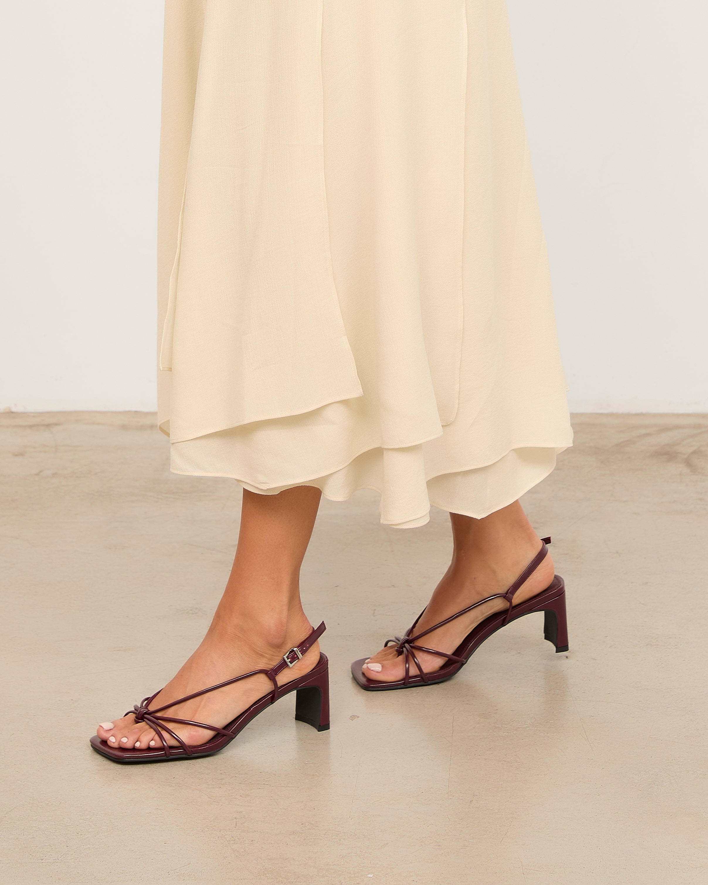 MIM Sandalia de tacón Merci Burdeos