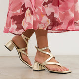 MIM Sandalia de tacón Morey Dorado