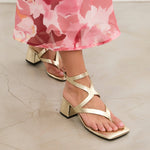 MIM Sandalia de tacón Morey Dorado