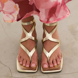 MIM Sandalia de tacón Morey Dorado