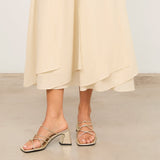 MIM Sandalia de tacón NATS DORADO