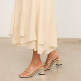 MIM Sandalia de tacón NATS DORADO