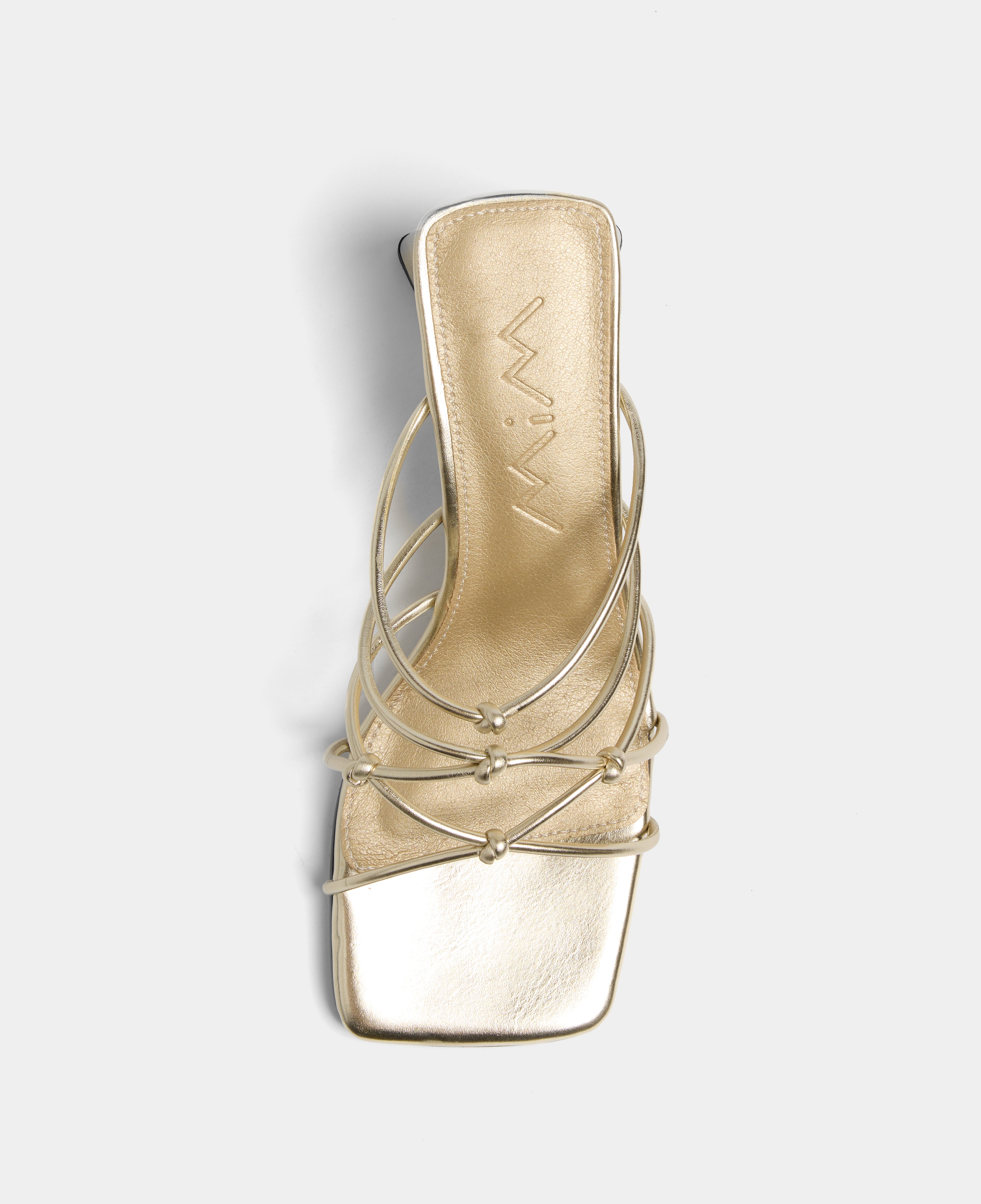 MIM Sandalia de tacón NATS DORADO