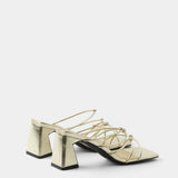 MIM Sandalia de tacón NATS DORADO