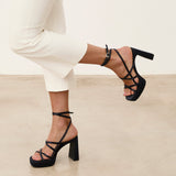 MIM Sandalia de tacón NORI AZUL MARINO