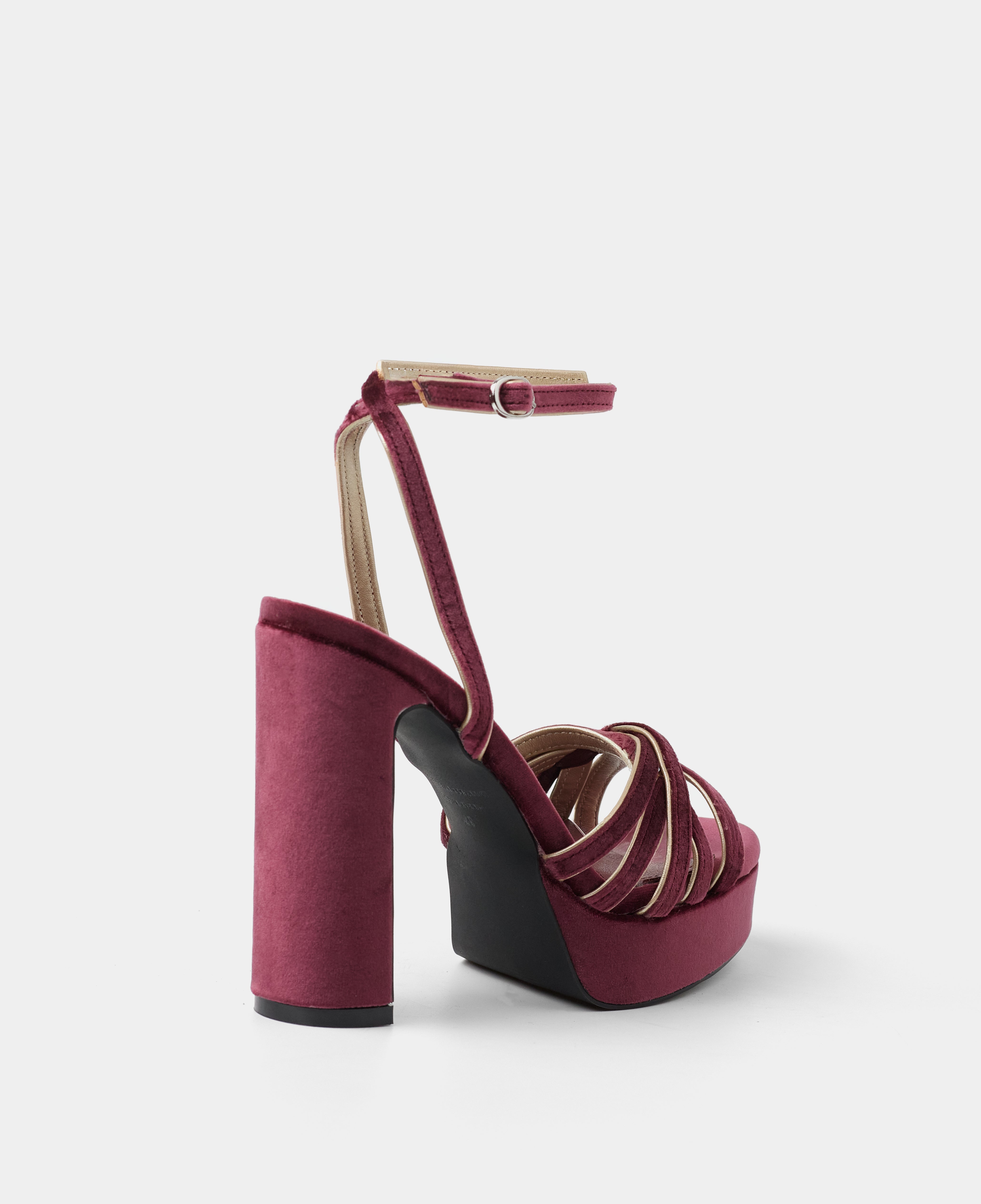 MIM Sandalia de tacón NYA BURDEOS VELVET