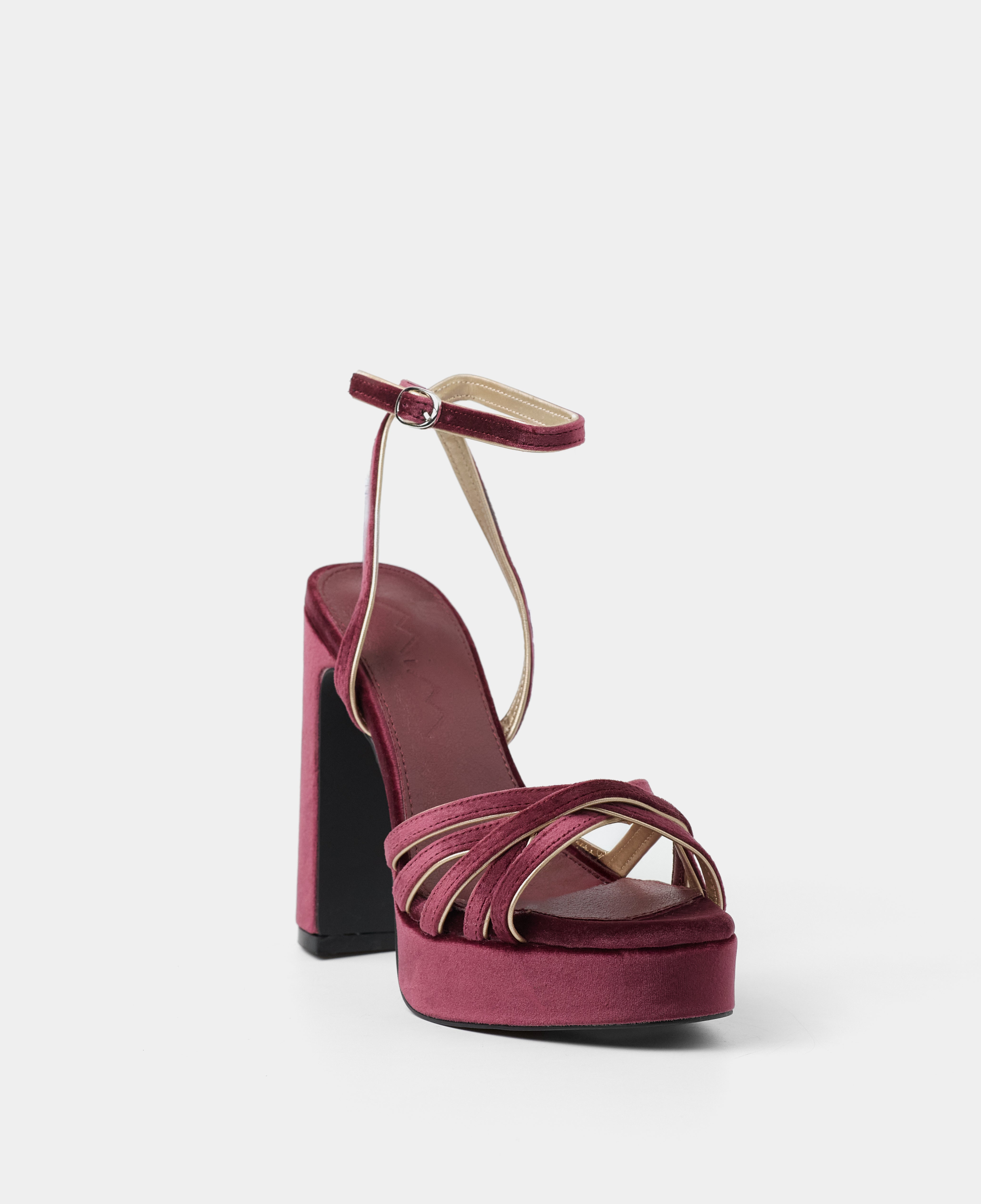 MIM Sandalia de tacón NYA BURDEOS VELVET