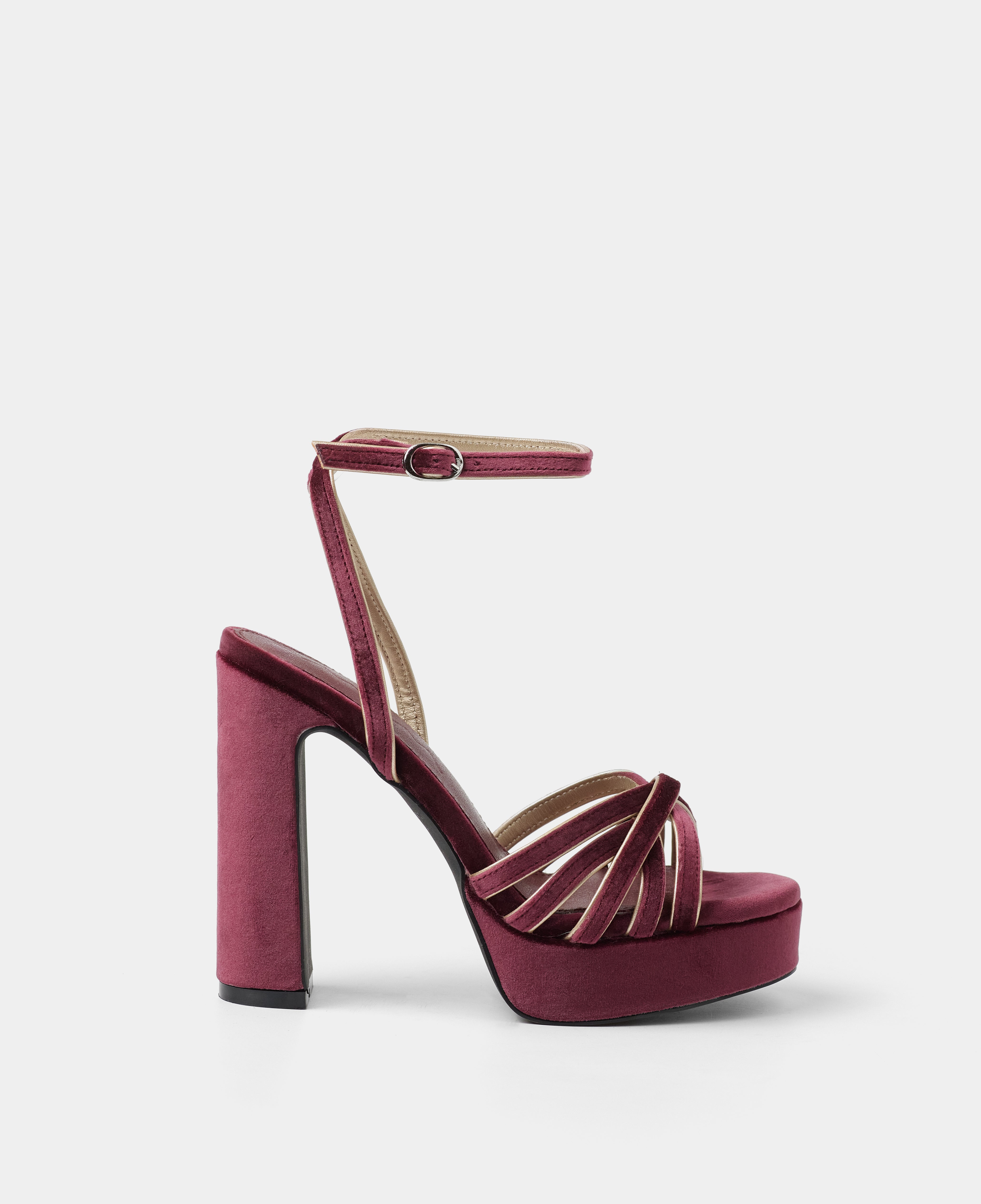 MIM Sandalia de tacón NYA BURDEOS VELVET