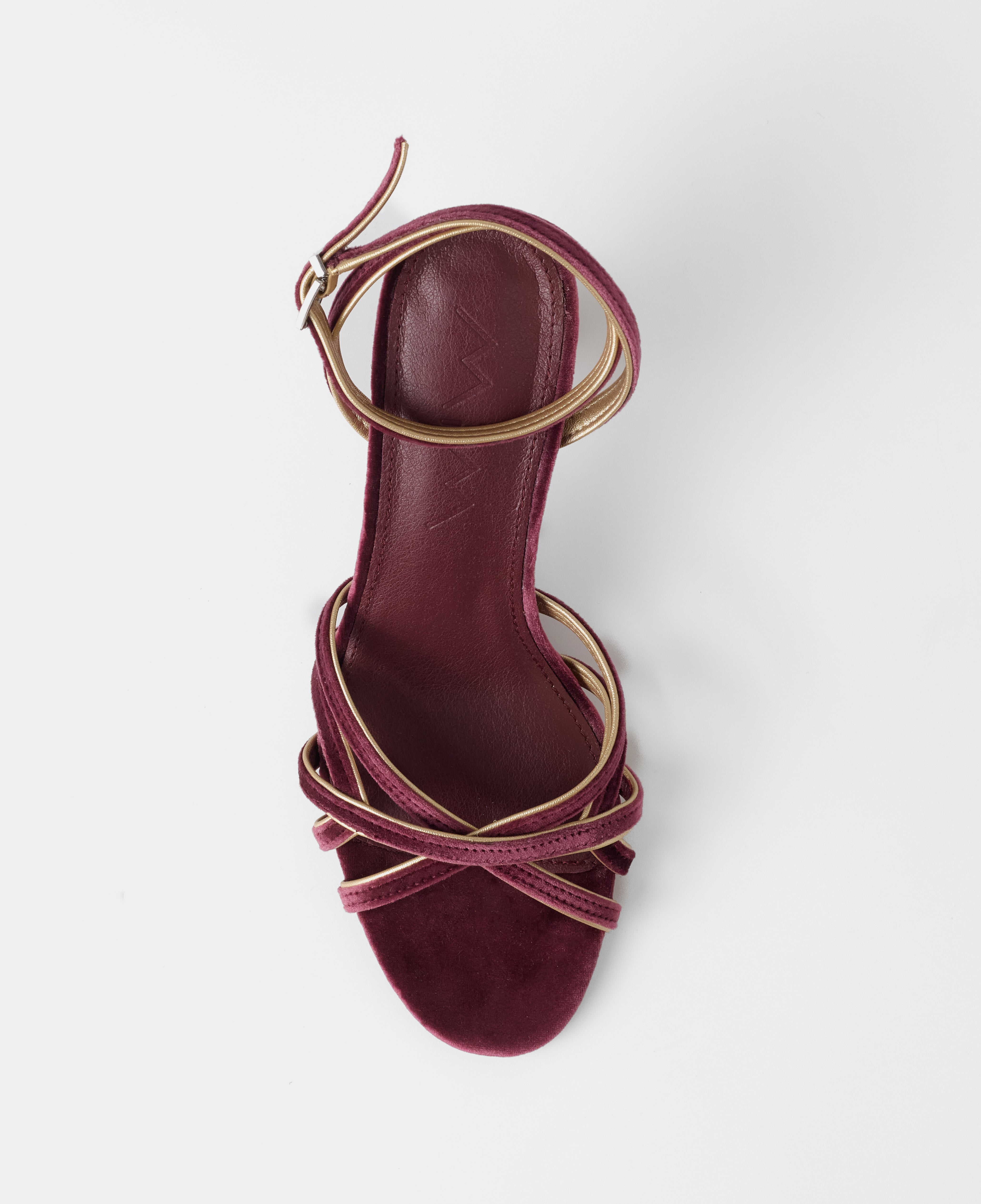 MIM Sandalia de tacón NYA PETIT BURDEOS VELVET