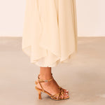 MIM Sandalia de tacón NYA PETIT OCRE VELVET