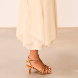 MIM Sandalia de tacón NYA PETIT OCRE VELVET