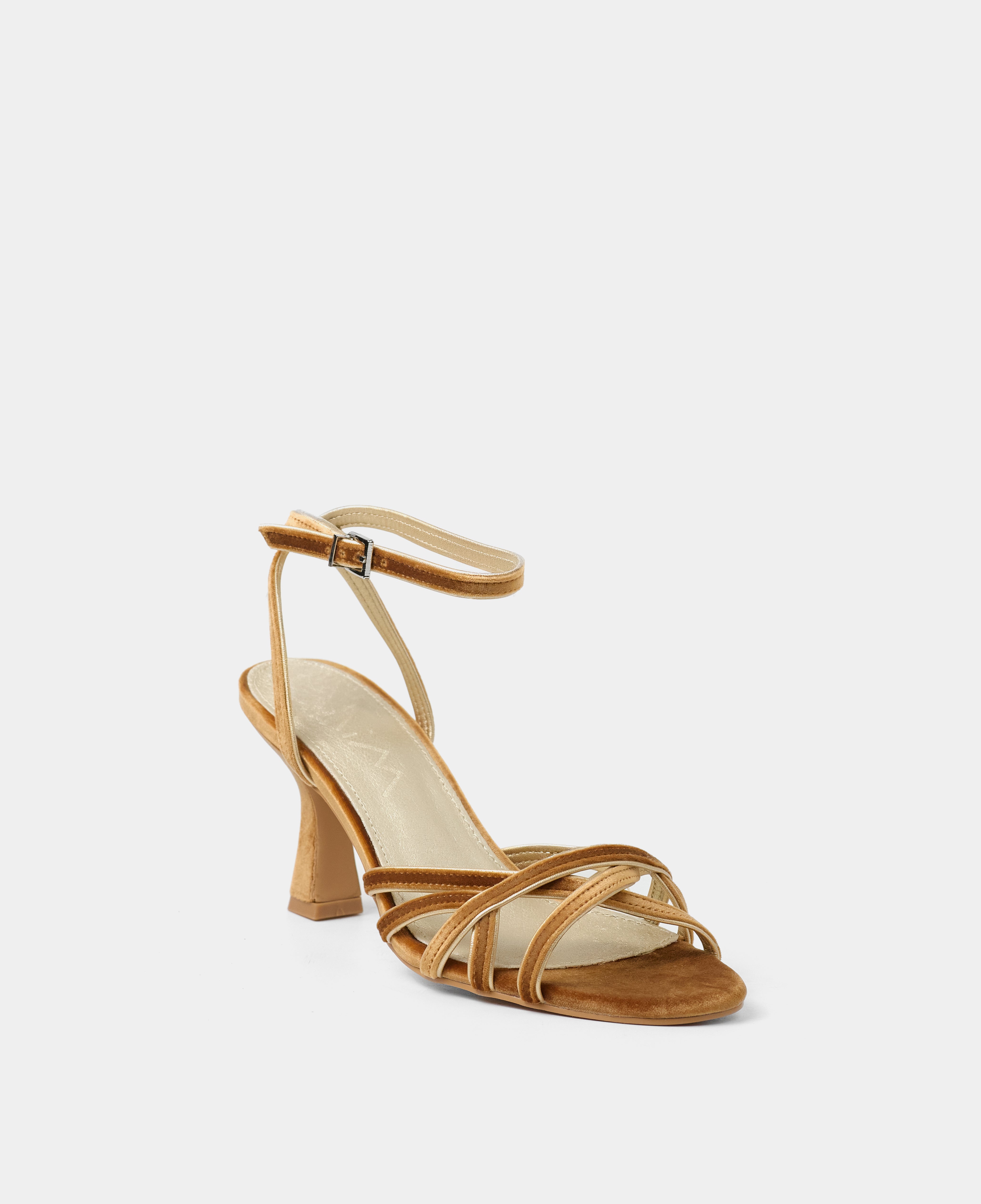 MIM Sandalia de tacón NYA PETIT OCRE VELVET