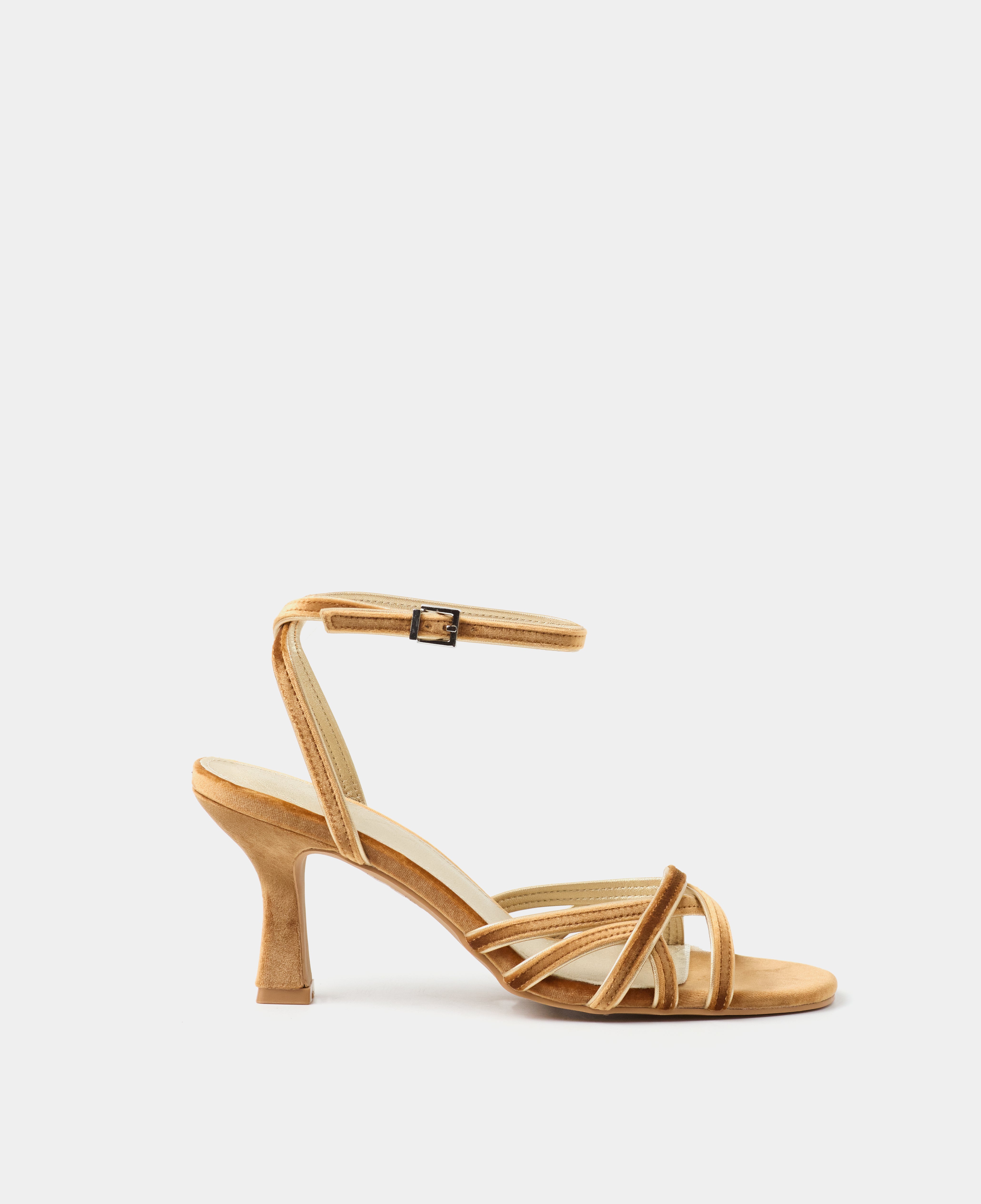 MIM Sandalia de tacón NYA PETIT OCRE VELVET