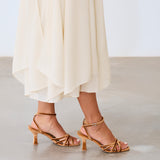MIM Sandalia de tacón NYA PETIT OCRE VELVET