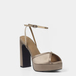 MIM Sandalia de tacón OCLA GRIS SATIN