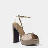 MIM Sandalia de tacón OCLA GRIS SATIN