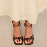 MIM Sandalia de tacón PAM CHOCOLATE