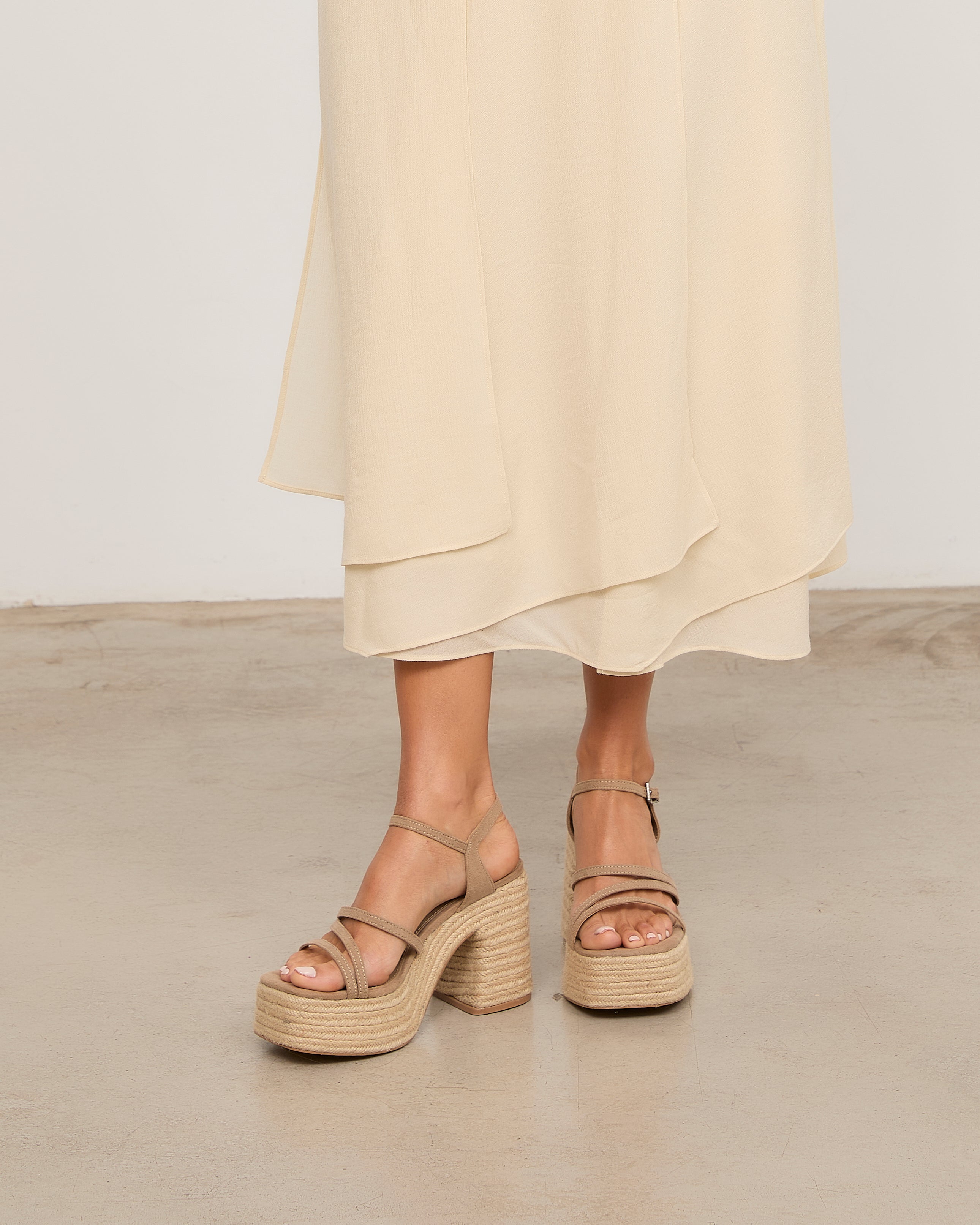 MIM Sandalia de tacón Riva Ecru