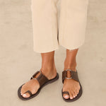 MIM Sandalia plana LOLA CHOCOLATE SNAKE