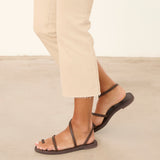 MIM Sandalia plana SIRENA CHOCOLATE SNAKE