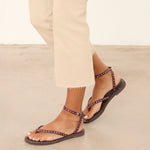 MIM Sandalia plana TEN BURDEOS