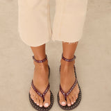 MIM Sandalia plana TEN BURDEOS