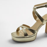 Mim shoes Sandalia de tacón GERY DORADO