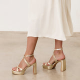 Mim shoes Sandalia de tacón GERY DORADO