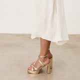 Mim shoes Sandalia de tacón GERY DORADO