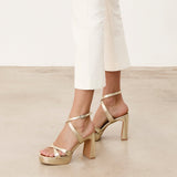 Mim shoes Sandalia de tacón GERY DORADO