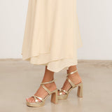 Mim shoes Sandalia de tacón GERY DORADO