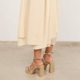 Mim shoes Sandalia de tacón GERY DORADO