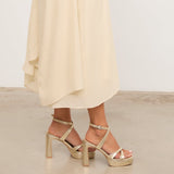 Mim shoes Sandalia de tacón GERY DORADO