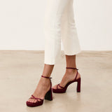 Mim shoes Sandalia de tacón GRETA BURDEOS SATIN