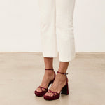 Mim shoes Sandalia de tacón GRETA BURDEOS SATIN