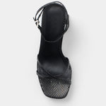 Mim shoes Sandalia de tacón GRETA NEGRO SNAKE