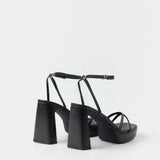 Mim shoes Sandalia de tacón GRETA NEGRO SNAKE