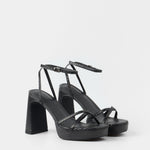 Mim shoes Sandalia de tacón GRETA NEGRO SNAKE