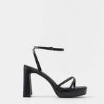 Mim shoes Sandalia de tacón GRETA NEGRO SNAKE