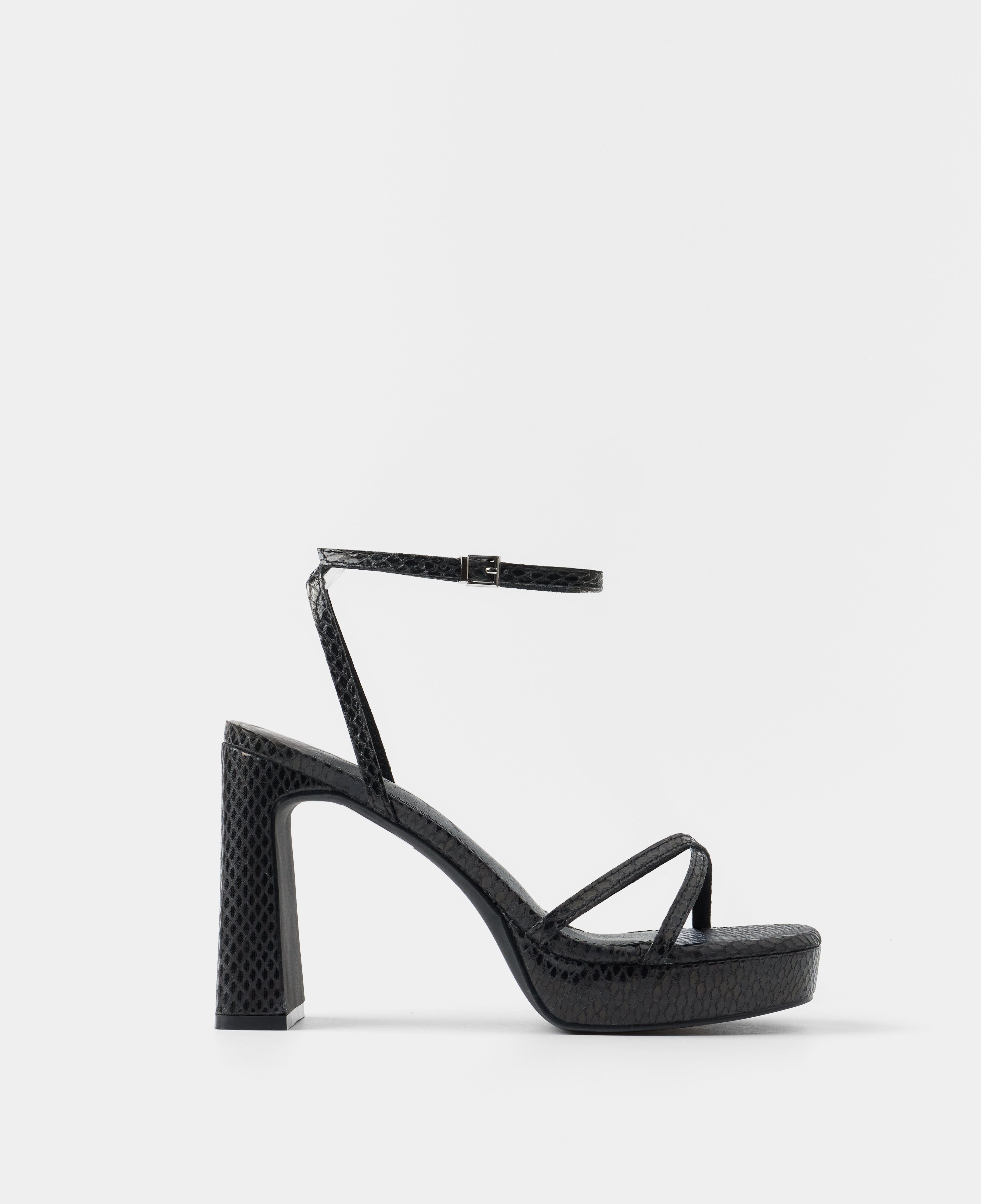 Mim shoes Sandalia de tacón GRETA NEGRO SNAKE