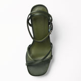 Mim shoes Sandalia de tacón GRETA OLIVA SATIN
