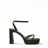 Mim shoes Sandalia de tacón GRETA OLIVA SATIN