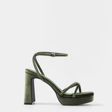 Mim shoes Sandalia de tacón GRETA VERDE VELVET