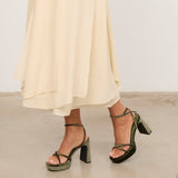 Mim shoes Sandalia de tacón GRETA VERDE VELVET