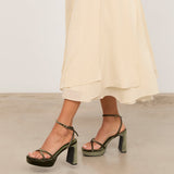 Mim shoes Sandalia de tacón GRETA VERDE VELVET