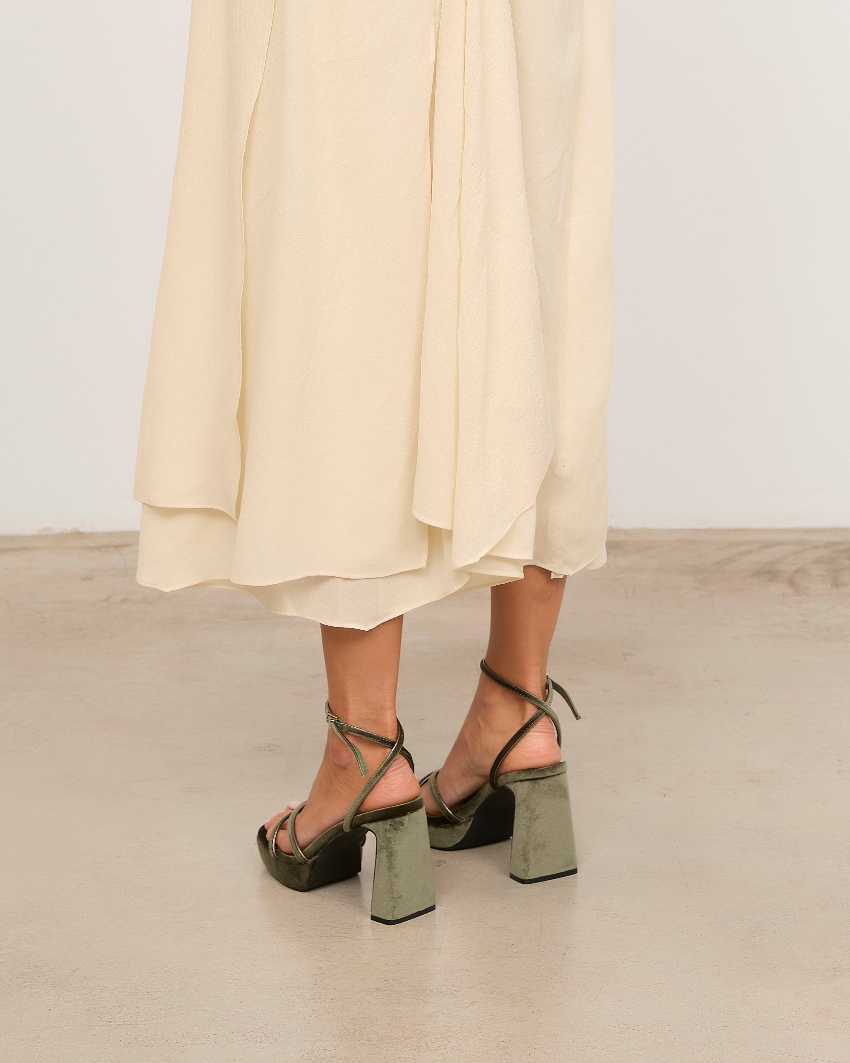 Mim shoes Sandalia de tacón GRETA VERDE VELVET