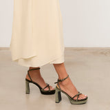 Mim shoes Sandalia de tacón GRETA VERDE VELVET